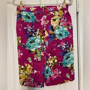 Charter Club Floral Pencil Skirt in Pink and Blue